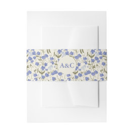 Sweet Pea Blue und Cream Floral Wedding Einladungsbanderole