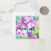 Sweet Pea Blume Aquarelltafel Mitteilungskarte (Vorderseite/Rückseite Beispiel)