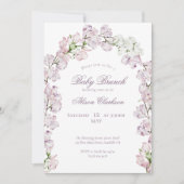 Sweet Pea Blume Baby Brunch eleganter Lavendel Einladung (Vorderseite)