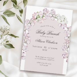 Sweet Pea Blume Baby Brunch eleganter Lavendel Einladung