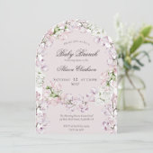 Sweet Pea Blume Baby Brunch eleganter Lavendel Einladung (Stehend Vorderseite)