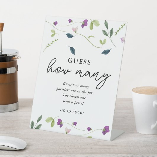 Sweet Pea Blume | Baby Shooting Game Sign Sockelschild (In SItu)