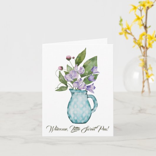 Sweet Pea Blume Herzlichen Glückwunsch zum neuen B Karte (Gelbe Blume)