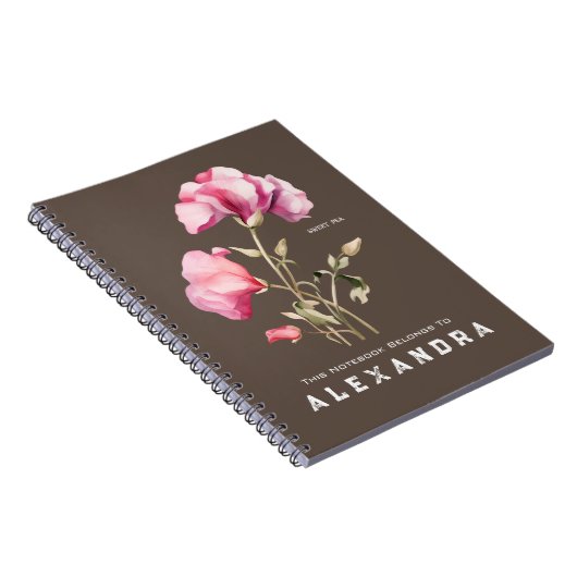 Sweet Pea Blume - Notebook personalize it Notizblock (Rechte Seite)
