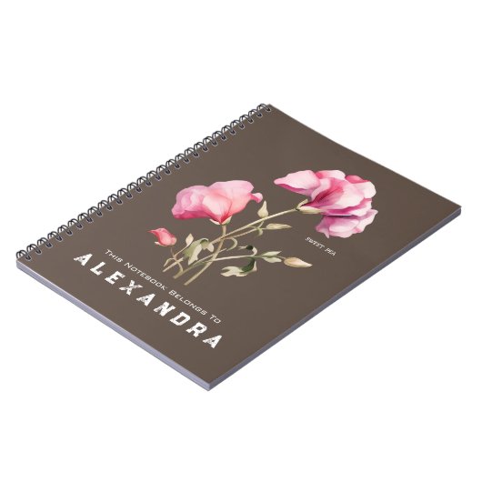 Sweet Pea Blume - Notebook personalize it Notizblock (Linke Seite)