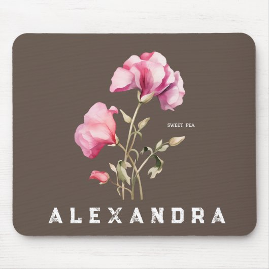 Sweet Pea Blume - Personalisieren Mousepad (Vorne)