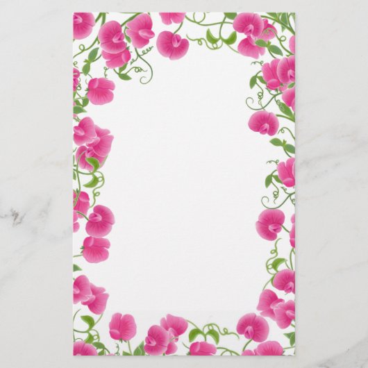 Sweet Pea Blume Stationery Briefpapier (Vorderseite)