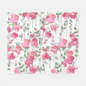 Sweet Pea: Blumensommertextur. Fleecedecke (Vorderseite (Horizontal))
