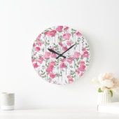 Sweet Pea: Blumensommertextur. Große Wanduhr (Zuhause)