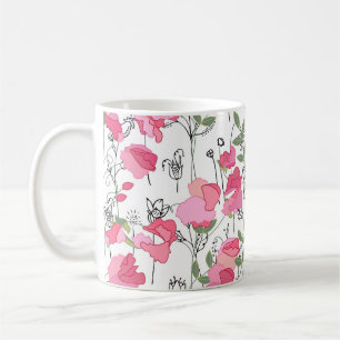 Sweet Pea: Blumensommertextur. Kaffeetasse