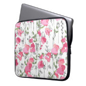Sweet Pea: Blumensommertextur. Laptopschutzhülle (Vorderseite Links)