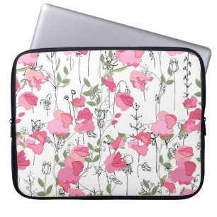 Sweet Pea: Blumensommertextur. Laptopschutzhülle