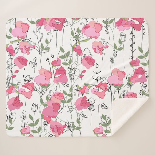 Sweet Pea: Blumensommertextur. Sherpadecke (Vorderseite (Horizontal))