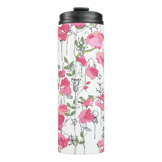 Sweet Pea: Blumensommertextur. Thermosbecher (Vorderseite)