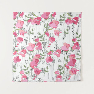 Sweet Pea: Blumensommertextur. Wandteppich
