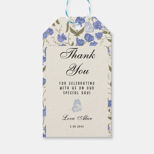 Sweet Pea Danke, dass Sie mit uns feiern Geschenkanhänger (Vorderseite)