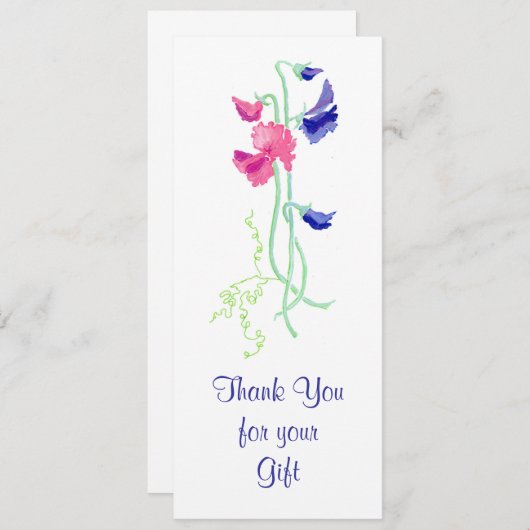 Sweet Pea 'Danke' Karte (Vorne/Hinten)