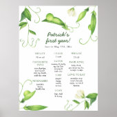 Sweet Pea First Birthday Milestone Birthday Poster (Vorne)