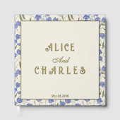 Sweet Pea Floral Blue und Cream Gästebuch (Vorderseite)