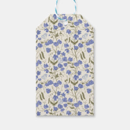 Sweet Pea Floral Blue und Cream Gastgeschenk Hochz Geschenkanhänger