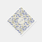 Sweet Pea Floral Blue und Cream Serviette (Ecke)