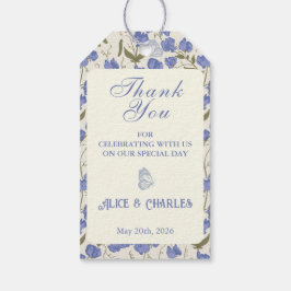 Sweet Pea Floral Blue und Cream Vielen Dank für Ih Geschenkanhänger