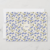 Sweet Pea Floral Blue und Cream Weditation Einladung (Rückseite)