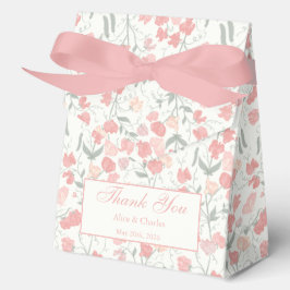 Sweet Pea Floral Cream und Pink Wedding Vielen Dan Geschenkschachtel