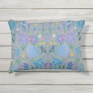 Sweet Pea Floral Outdoor Accent Pillow 16"x12" Kissen Für Draußen