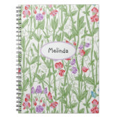 Sweet Pea Floral Pattern William Morris Monogram Notizblock (Vorderseite)
