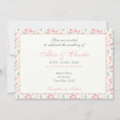 Sweet Pea Floral PInk und Cream Wedding Einladung (Vorderseite)