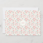 Sweet Pea Floral PInk und Cream Wedding Einladung (Rückseite)