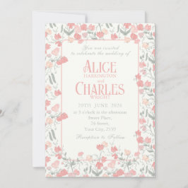 Sweet Pea Floral Pink und Cream Weditation Einladung