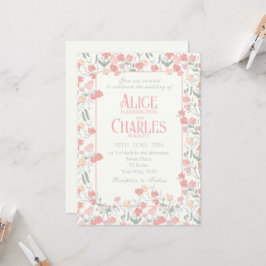 Sweet Pea Floral Pink und Cream Weditation Einladung