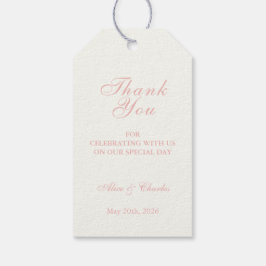 Sweet Pea Floral Pink und Creme Danke für Ihre Hoc Geschenkanhänger