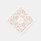 Sweet Pea Floral Pink und Creme Serviette (Ecke)