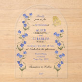 Sweet Pea Floral Wedding Acryleinladungen (Vorderseite)