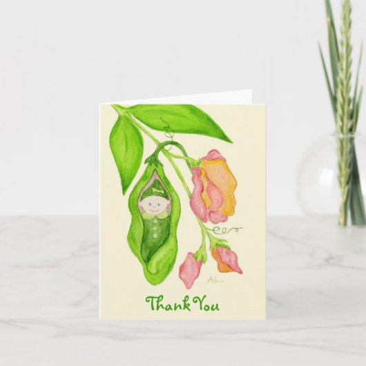 Sweet Pea Girl Vielen Dank Notecard Dankeskarte (Vorderseite)