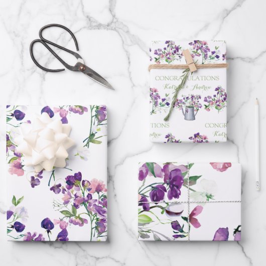 Sweet Pea Gratulationen Packpapier Blätter (Vorderseite)