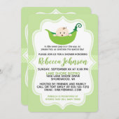 Sweet Pea Green Baby Dusche Einladung anpassen (Vorne/Hinten)