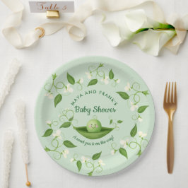 Sweet Pea in einer Pod Baby Dusche Pappteller