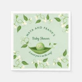Sweet Pea in einer Pod Baby Dusche Serviette