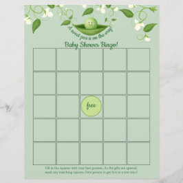 Sweet Pea in Pod Baby Shooter Bingo Game Card