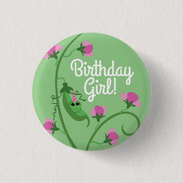 Sweet Pea Niedlich 1. Geburtstag Party Button