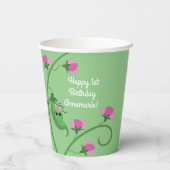 Sweet Pea Niedlich 1. Geburtstag Party Kinder Pappbecher (Rückseite)