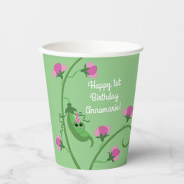 Sweet Pea Niedlich 1. Geburtstag Party Kinder Pappbecher