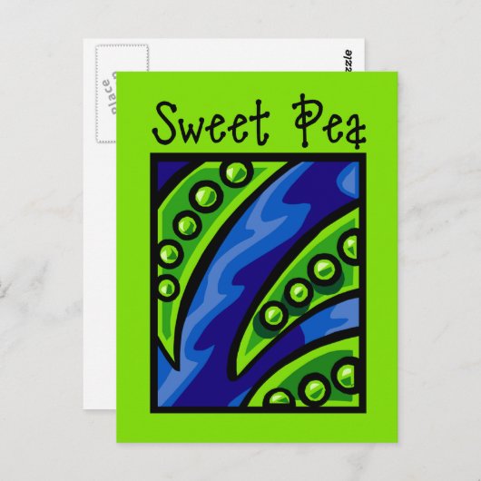 Sweet Pea Postkarte (Vorne/Hinten)