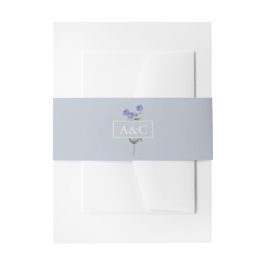 Sweet Pea Soft Blue Floral Wedding Einladungsbanderole