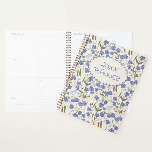 Sweet Pea Soft Blue und Cream Weekly Planner Planer (Anzeige)