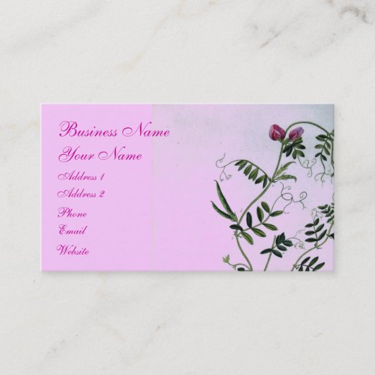 Sweet Pea Viktorianisch Garden Business Card Visitenkarte (Vorderseite)